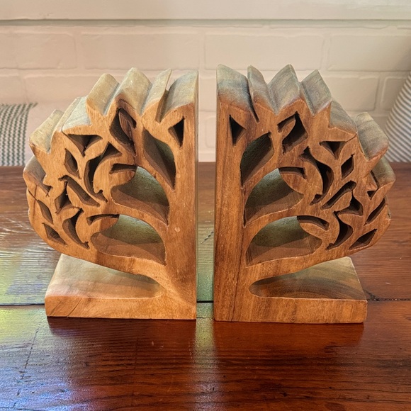 Other - Wooden Tree Bookends
